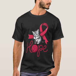 Cute Cat Red Blood Cancer Awareness Long Sleeve T-Shirt