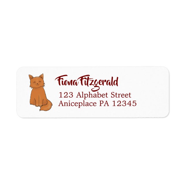 Cute Cat Return Address Labels (Front)