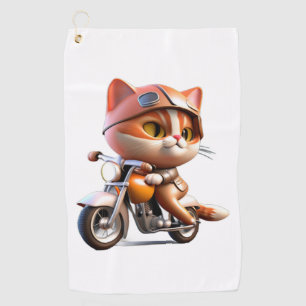 CUTE CAT riding a motocycle Classic T-Shirt Golf Towel