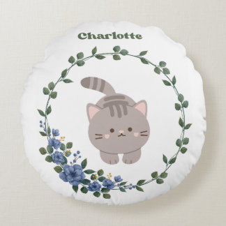 Cute cat round cushion