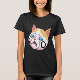 Cute Cat Sad Womens Meowy Cat Cats T-Shirt