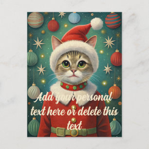 Cute cat santa claus Christmas  Postcard