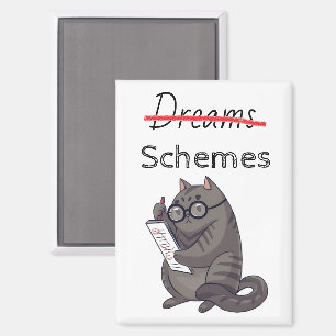 Cute Cat Schemes Funny Cat Magnet