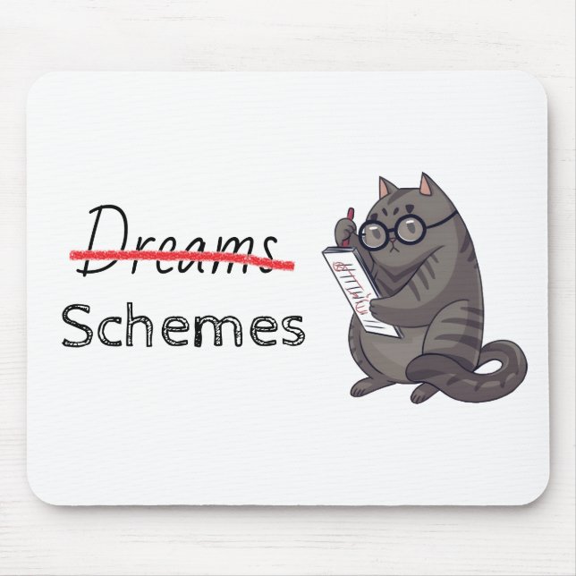 Cute Cat Schemes Funny Cat Mouse Pad (Front)