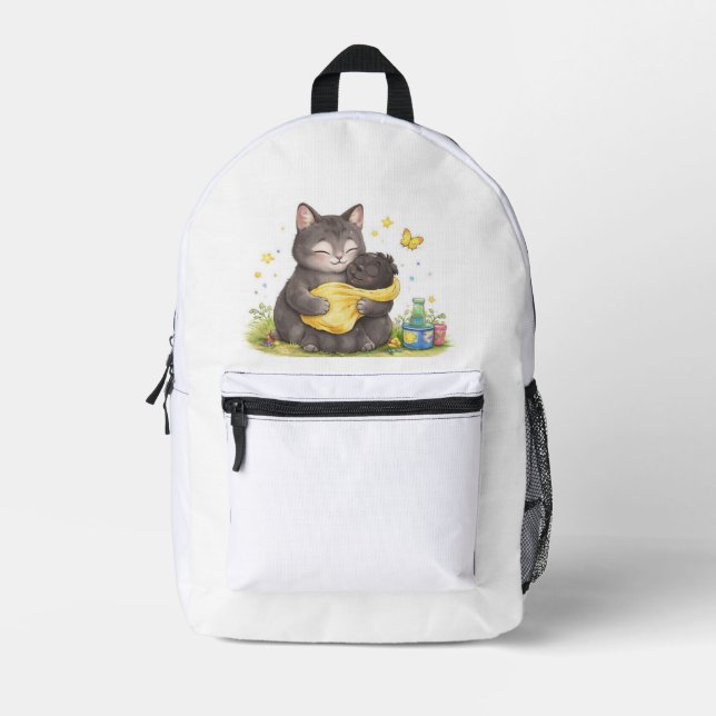 Cute cat school backpack (Front)