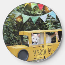 Cute Cat School Bus Driver