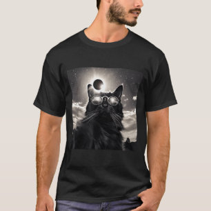 Cute Cat Selfie Total Solar Eclipse T-Shirt