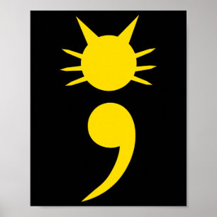 Cute Cat Semicolon May Mental Health Awareness Mon Poster