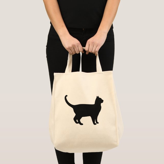 Cute Cat Silhouette Tote Bag (Front (Product))