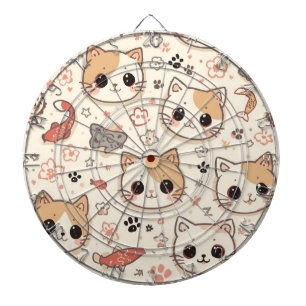 Cute Cat simple pet kitten Pattern Party Dartboard