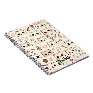 Cute Cat simple pet kitten Pattern Party Notebook