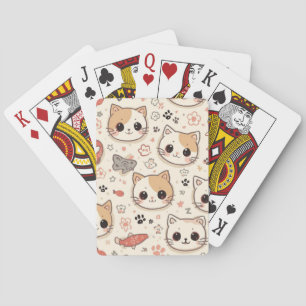 Cute Cat simple pet kitten Pattern Party Playing Cards