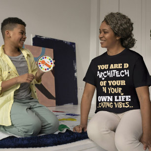 Cute Cat Simple Stylish Quote Personalised Black T-Shirt