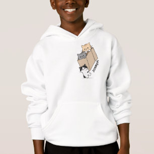 Cute Cat Sitting in Box Aesthetic HoodieT-Shirt