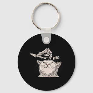 Cute Cat Skeleton Hand Boop Halloween Pet Women Gi Key Ring