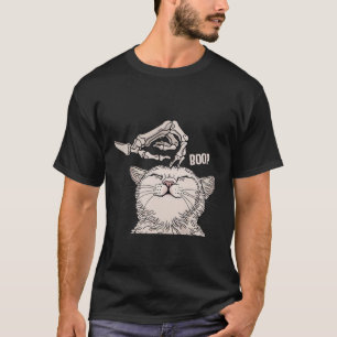 Cute Cat Skeleton Hand Boop Halloween Pet Women Gi T-Shirt
