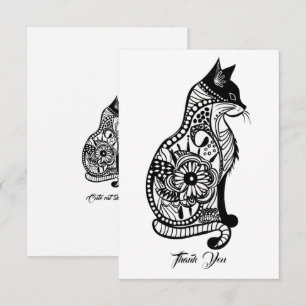 Cute cat sketch II Thank You Card