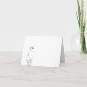 Cute Cat Sketch Modern Note Card