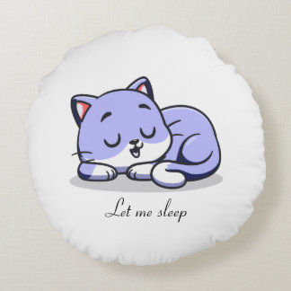 Cute Cat Sleeping Round Cushion