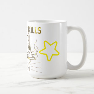 Cute Cat -Smoking Kills Funny Anti-Smoking Design Coffee Mug