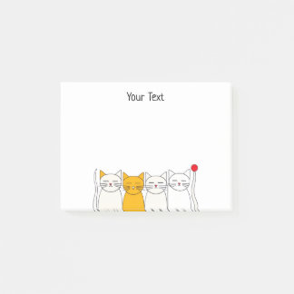 Cute Cat Squad Sticky Notes Minimalist Feline Fun