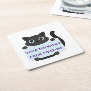 Cute Cat Square Paper Coaster