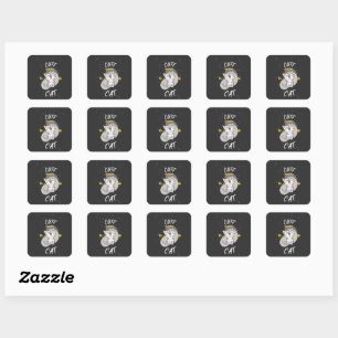 CUTE CAT SQUARE STICKER