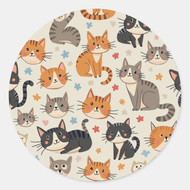 cute cat Sticker (Front)