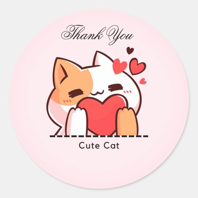 Cute Cat Sticker (Front)
