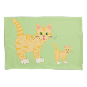 Cute Cat Striped Kitty Animals Kids Custom Colour Pillowcase