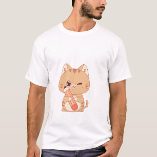 cute cat student   cat lovers design  T-Shirt