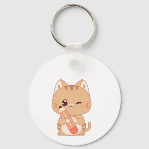 CUTE CAT STUDENT CATS LOVERS DESIGN KEY RING