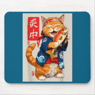 Cute Cat Sushi Japanese Food Anime Graphic Tees Me Mouse Pad