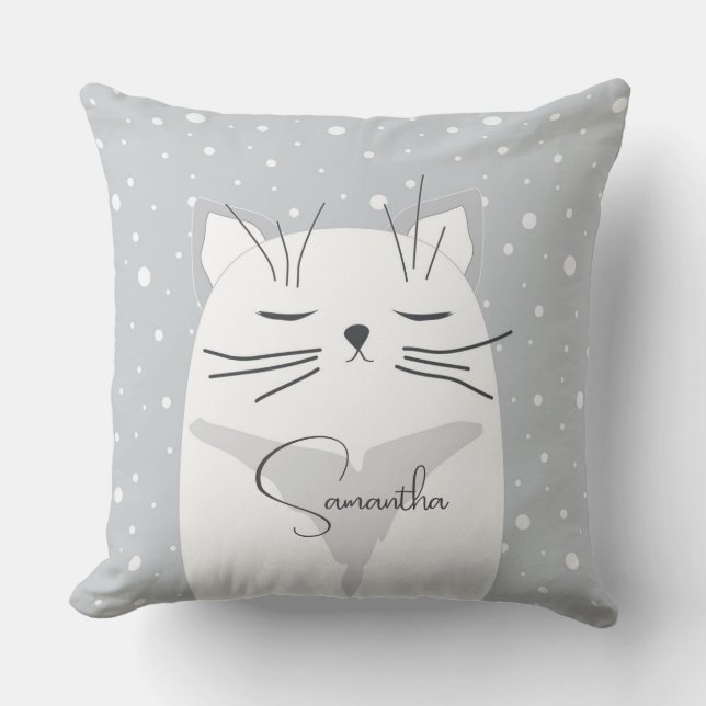 Cute cat, symbol of 2023.  cushion (Front)