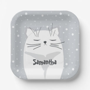Cute cat, symbol of 2023. paper plate