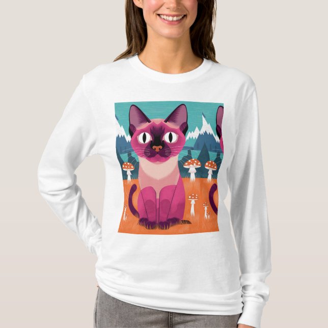 Cute Cat T-Shirt - Feline Fun Design (Front)