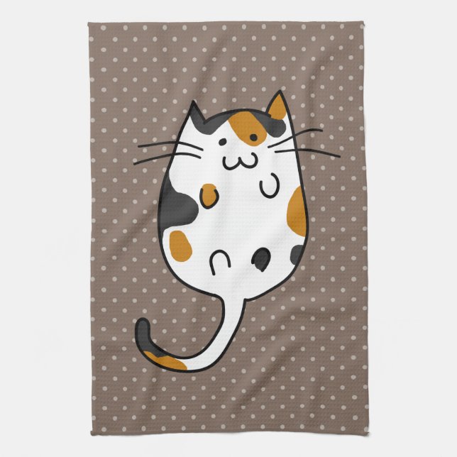 Cute Cat Tea Towel (Vertical)