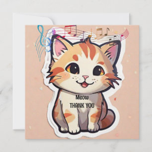 Cute Cat  Thank You Card