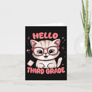 Cute Cat Third 3rd Grade Vibes Back To School Teac Card