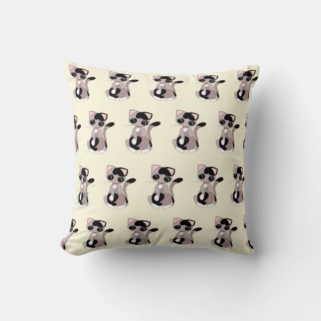 Cute Cat Throw Pillow (Front)