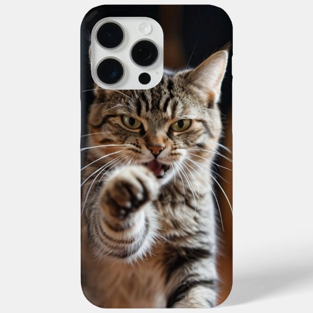 Cute cat throwing a punch Case-Mate iPhone case (Back)