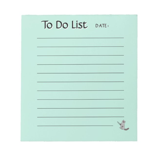 Cute Cat To-Do List Notepad (Front)