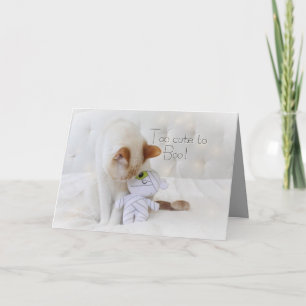 Cute Cat Too Cute To Boo! Halloween Card