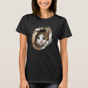 Cute Cat Torn Hole T-Shirt