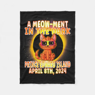 Cute Cat Total Solar Eclipse Pun Fleece Blanket