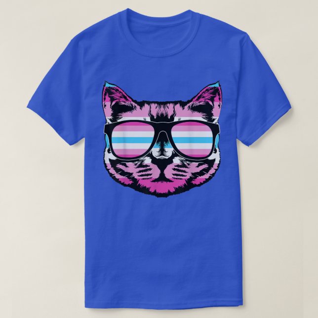 Cute Cat Transgender Pride Cat Lovers  T-Shirt (Design Front)