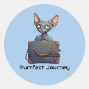 Cute Cat Traveler – Gift for Cat Lovers Classic Round Sticker