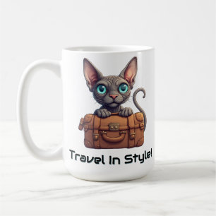 Cute Cat Traveller – Gift for Cat Lovers Coffee Mug