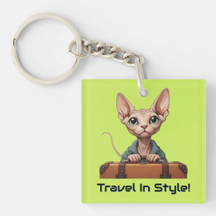 Cute Cat Traveller – Gift for Cat Lovers Key Ring