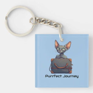 Cute Cat Traveller – Gift for Cat Lovers Key Ring
